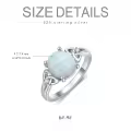 TOUPOP 14k Gold Plated White Opal Ring Women's Celtic Engagement Wedding Jewelry-0-3