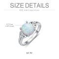 TOUPOP 14k Gold Plated White Opal Ring Women's Celtic Engagement Wedding Jewelry-0-3