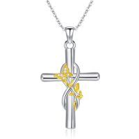 wholesale 925 Sterling Silver Butterfly Cross Pendant Necklaces for Women and Men - Celtic Religious s-A-Butterfly Cross