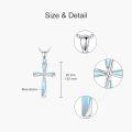 wholesale 925 Sterling Silver Moonstone Cross Pendant Necklace, Iridescent Gemstone Jewelry for Women, Adjustable Chain 18-20 Inches-0-4