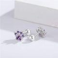wholesale 925 Sterling Silver Zirconia Paw Print Stud Earrings Hypoallergenic Gift for Women-0-1