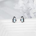 wholesale 925 Sterling Silver Penguin Stud Earrings with Blue Stone for Women and Girls-0-4