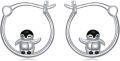 wholesale Silver Penguin Hoop Earrings for Women - 925 Sterling Silver s for Animal Lovers-0-0