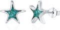 wholesale 925 Sterling Silver Turquoise Starfish Stud Earrings-0-0