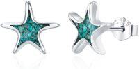 wholesale 925 Sterling Silver Turquoise Starfish Stud Earrings-Starfish