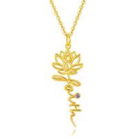 wholesale Gold Plated 925 Sterling Silver Butterfly Lotus Heartbeat Cross Pendant Necklaces Hypoallergenic Faith s for Women and Girls-Faith Lotus Cross Necklace