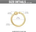 wholesale Gold 14K Gold Nose & Lip Piercing Jewelry Set for Women - Hypoallergenic Surgical  Rings with Ball Ends (Sold as Pair)-0-4