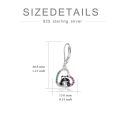 TOUPOP Sterling Silver Stone Panda Heart Dangle Earrings for Women-0-3