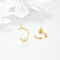 wholesale 14k Gold Round White Opal Prong Set Hook Stud Earrings-0-2