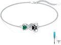 wholesale Sterling Silver Paw Print Urn Bracelet for Pet Ashes Memorial Jewelry-0-10