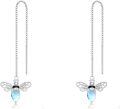 wholesale 925 Sterling Silver Teardrop Moonstone Bee Threader Earrings for Women-0-0