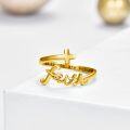 wholesale 925 Sterling Silver Faith Ring Adjustable Cross Wrap Ring Christian Fashion Band for Women Girlfriend Gift-0-2