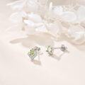 wholesale  Sterling Silver Cubic Zirconia Crystal Stud Earrings - August Birthstone, 7.8mm-0-2