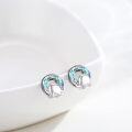 wholesale 925 Sterling Silver Rainbow Elephant Stud Earrings Gift for Women Girls Kids-0-1