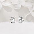 wholesale 925 Sterling Silver Cute Cat Stud Earrings - Kawaii Kitty  for Girls and Women-0-3