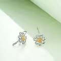wholesale 925 Sterling Silver Daisy Flower Leverback Dangle Hoop Earrings Wholesale for Women Christmas Gifts-0-3