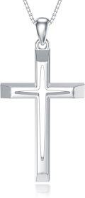 wholesale TOUPOP Cross Necklace 925 Sterling Silver Cross Pendant Necklace Classic Faith Jewelry Christian Pendant Necklace For Women Men -0-0