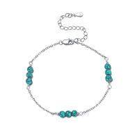 wholesale 925 Sterling Silver Bracelet With Turquoise Beads-Turquoise Anklet
