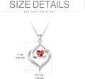 wholesale TOUPOP Forever Love Heart January Birthstone Pendant Necklaces For Women S925 Sterling Silver With Garnet, Birthday Mother’s Day Jewelry Gift For Mom Daughter Wife -0-2