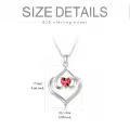 TOUPOP Sterling Silver Garnet Forever Love Heart January Birthstone Pendant Necklace Gift-0-2