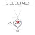 TOUPOP Sterling Silver Garnet Forever Love Heart January Birthstone Pendant Necklace Gift-0-2