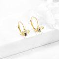 wholesale 14K Gold Honey Bee Earrings with Cubic Zirconia and Enamel Accents for Women's Fashion s-0-2