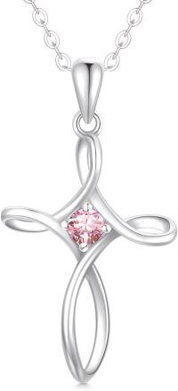 wholesale Sterling Silver Zirconia Cross Necklace for Women 18 +2 -10-October