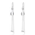 wholesale 925 Sterling Silver Teardrop Threader Earrings with Chain and Beads for Women's Fashion -0-0