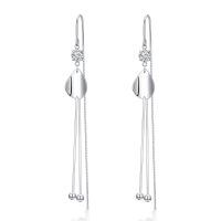 wholesale 925 Sterling Silver Teardrop Threader Earrings with Chain and Beads for Women's Fashion -Horseshoe Dangle