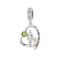 wholesale 925 Sterling Silver Family Love Charm Bracelet for Daughter Mother Lover - Birthday Valentine's Day Gifts-02-08-August