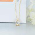 wholesale 14K Gold Moissanite Necklace 1CT Round Cut Solitaire Pendant 16-18 Chain-0-3