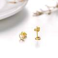 wholesale 14k Gold Hollow Heart Stud Earrings For Women-0-3