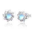 wholesale 925 Sterling Silver Opal Flower Stud Earrings-0-0