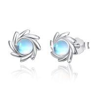 wholesale 925 Sterling Silver Opal Flower Stud Earrings-Sun Moonstone Earrings