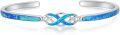wholesale TOUPOP Opal Bracelets Christmas Gifts For Women 925 Sterling Silver Celtic Infinity Cuff Bangle Bracelets Inspirational Blue Fire Opal Jewelry Gifts For Women Her Wife Mom Daughter Birthday Gift -0-0