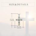 wholesale 925 Sterling Silver Green CZ Cross Pendant Necklaces for Women Girls Christian Faith  Ideas 45cm Chain Length-0-3
