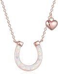 wholesale 925 Sterling Silver White Opal Horseshoe Necklace for Women Lucky s-0-0