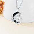 wholesale Sterling Silver Black Moon A Z Initial Necklace 26 Letter Pendant-0-3