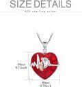 wholesale TOUPOP Valentine's Day Gift For Her Baby Foot Necklace For Women 925 Silver Necklace With Baby Foot Red Heart Ruby Necklace For Pregnant Wife New Mom Daughter Sister Birthday Christmas Pregnant Gift -0-3