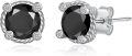 wholesale 925 Sterling Silver Black CZ Rope Design Stud Earrings for Men & Women-0-0