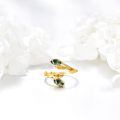 wholesale 14k Gold Branch Ring With Green Stones-0-3