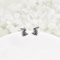 wholesale 925 Sterling Silver Rabbit Stud Earrings Black Enamel Animal s for Women and Girls-0-3