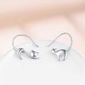 wholesale 925 Sterling Silver Black Cat Drop Earrings for Women Girls Gifts -0-4
