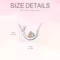 TOUPOP Sterling Silver & Crystal Mother Daughter Necklace Gift-0-2