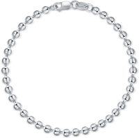 wholesale 925 Sterling Silver 3mm Bead Chain Bracelet with Lobster Claw Closure - Made in Italy (Length: 7)-6.5 Inches