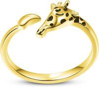 wholesale 925 Sterling Silver Adjustable Giraffe Ring for Women Giraffe Lover Gift for Birthday Christmas Mother s Day-Gold
