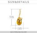 wholesale 925 Sterling Silver Honeycomb Bee Drop Earrings with Amber Crystals and Citrine Moonstones-0-4