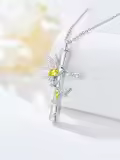TOUPOP White Gold Plated S925 Sterling Silver Citrine Memorial Urn Necklace-0-2