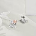 wholesale 925 Sterling Silver Hypoallergenic Unicorn Stud Earrings with Rose Gold Bow - Gift for Her-0-3