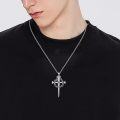wholesale 925 Sterling Silver Crown of Thorns Sword Pendant Necklace for Men Christian Jewelry-0-2